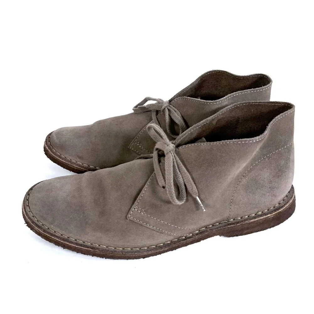 J.Crew MacAlister Desert Boots Taupe Suede Italian Made Crepe Sole Chukka Men 8